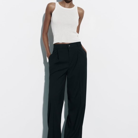 Zara Pants - NWT Zara Wide Leg Black Pants Size Medium